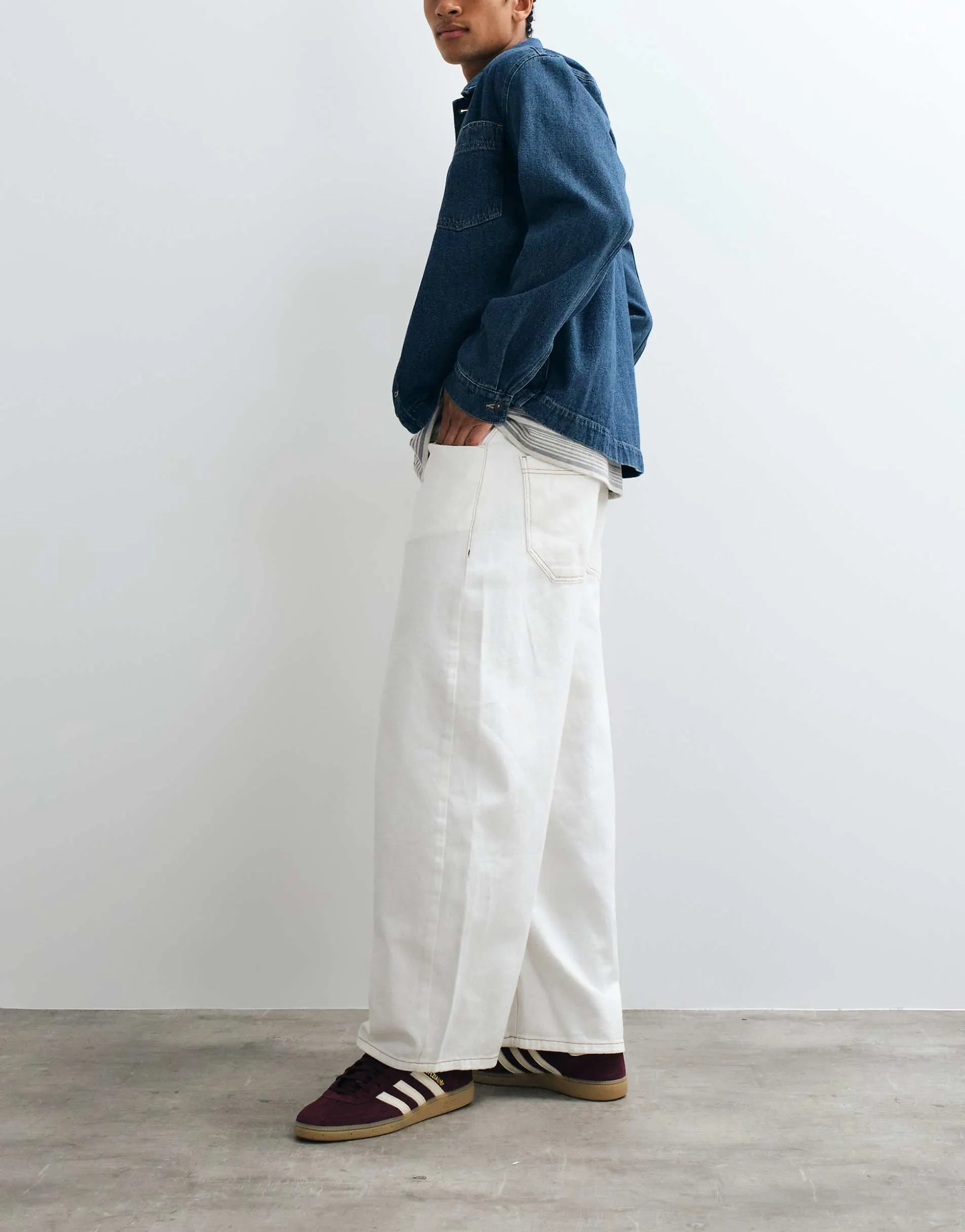 Reclaimed Vintage baggy western jean in ecru