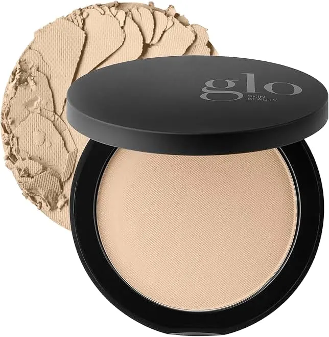 Glo Skin Beauty Pressed Base Powder Foundation, Natural Medium – Buildable Sheer to Full Coverage, Long Wear Face Powder Compact,…