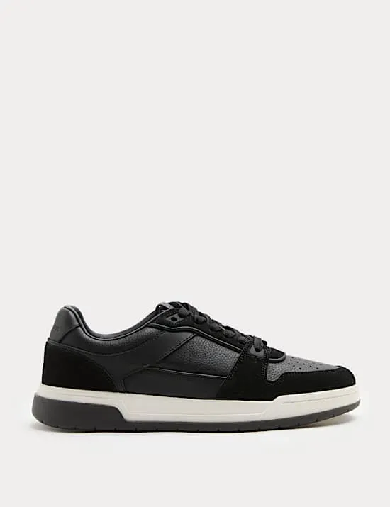 Leather Lace Up Casual Trainers