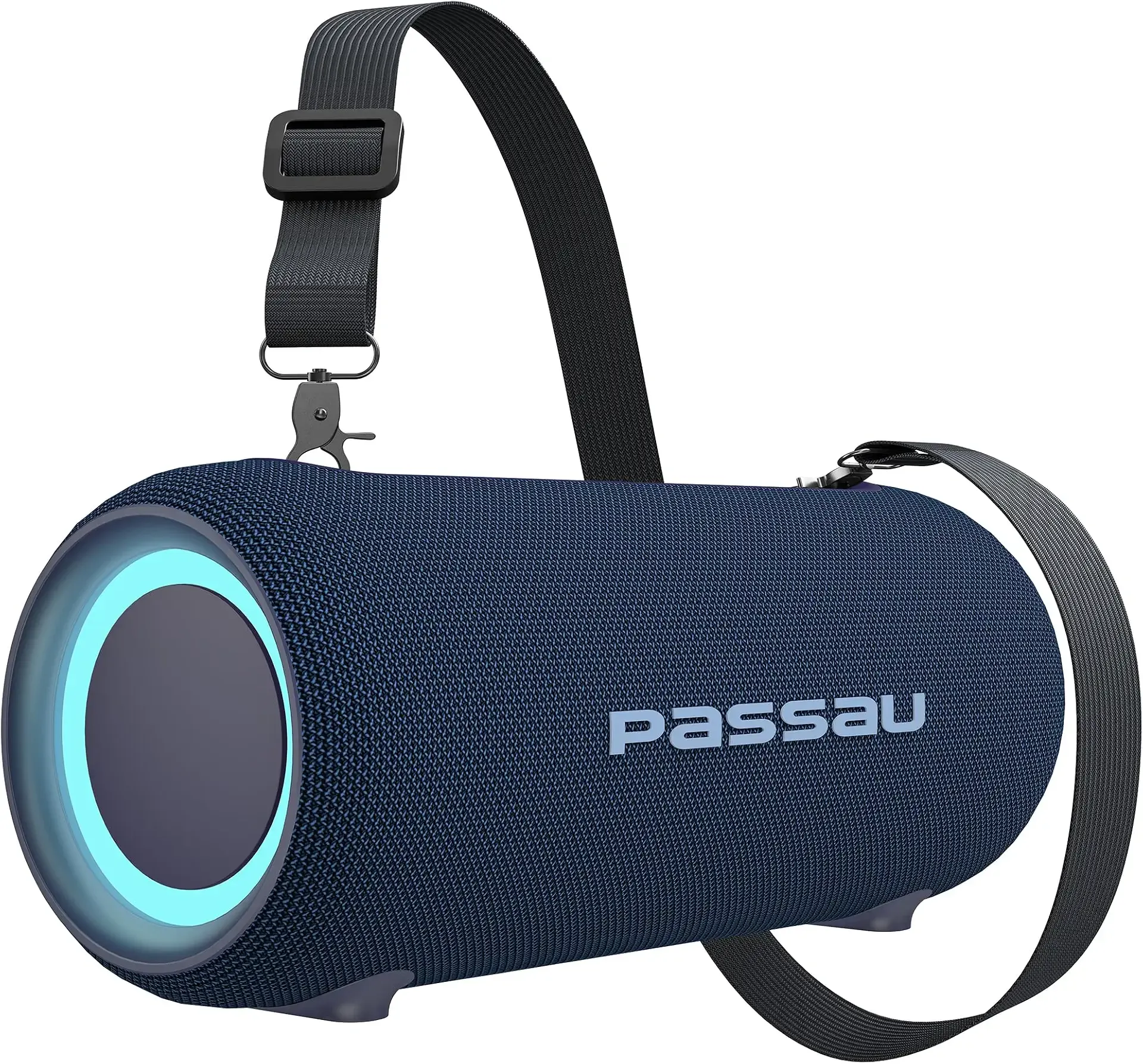 Passau Portable Bluetooth Speakers 40W Loud Deep Bass Wireless Speaker | TWS Pairing, RGB Light, BT5.3, Adjustable Strap, Passive Radiators, IPX5 Waterproof Outdoor Speaker for Camping Beach Party