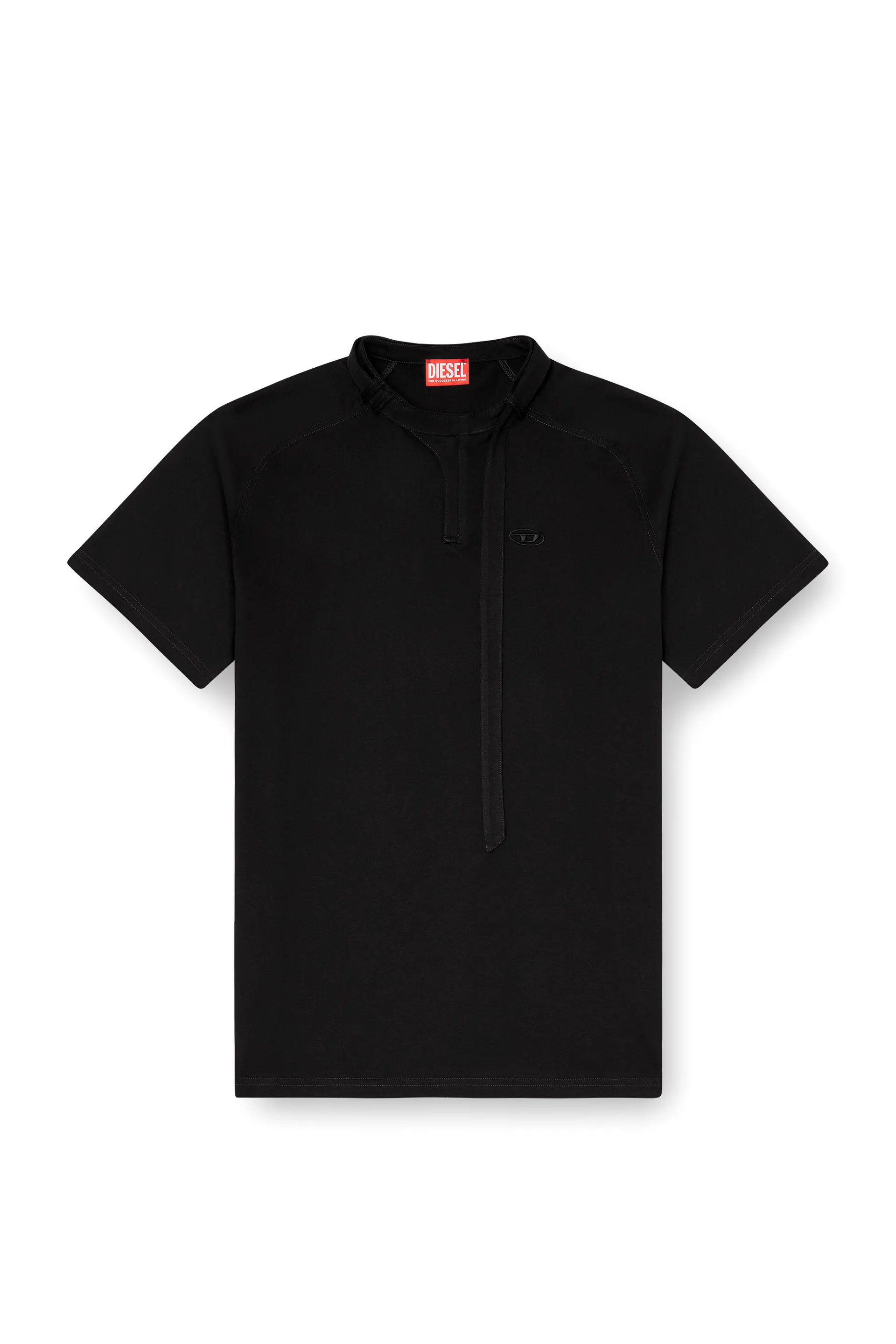 T-shirt with biker neck strap