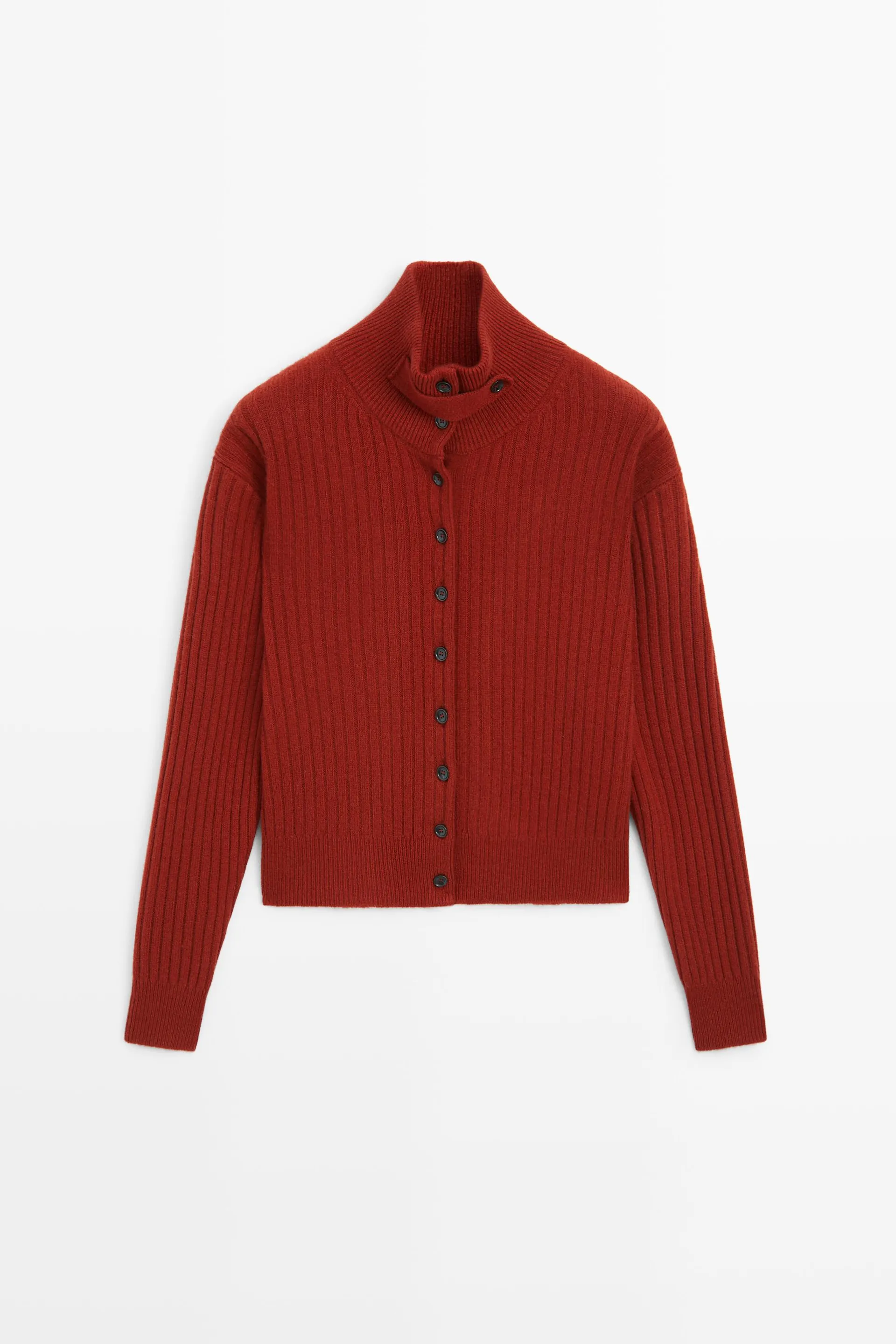 Geribbeld tricot vest met kraaglipje
