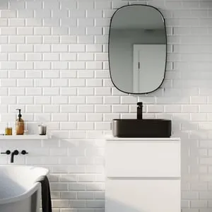 Piastrella da rivestimento interno in maiolica 7.5 x 15 cm smaltato bianco lucido Metro Sp. 7 mm 0.5 mq