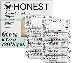 The Honest Company Hypoallergenic Multi-Use Baby Wipes for Sensitive Skin, Pattern Play, 720 Count The Honest Company Hypoallergenic Multi-…