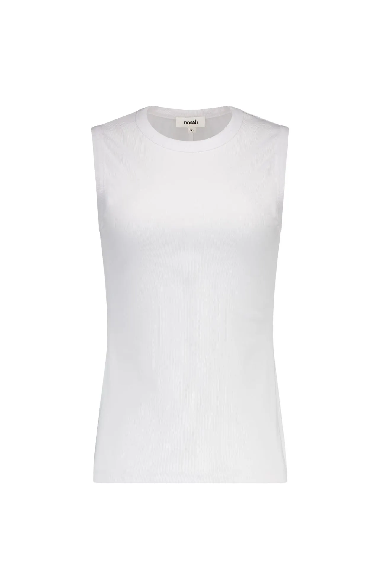 Witte geribde top