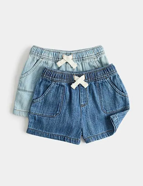 2 Pack Denim Shorts (0-3 Yrs)