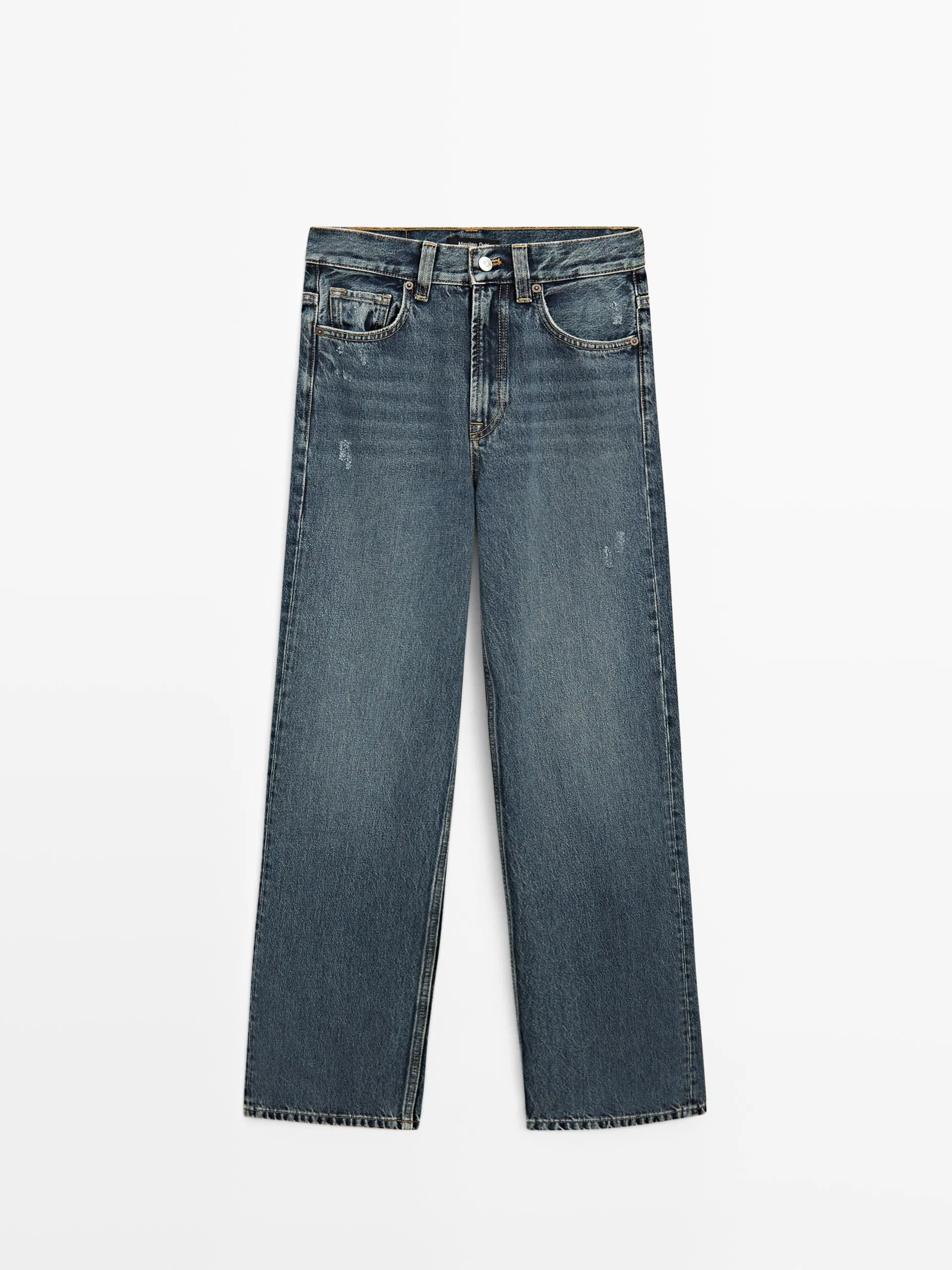 Jeans met hoge taille en wijde pijpen