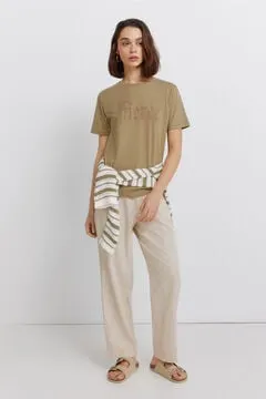 Camiseta manga corta tachas