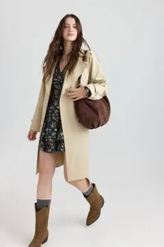 Vestido corto estampado volantes