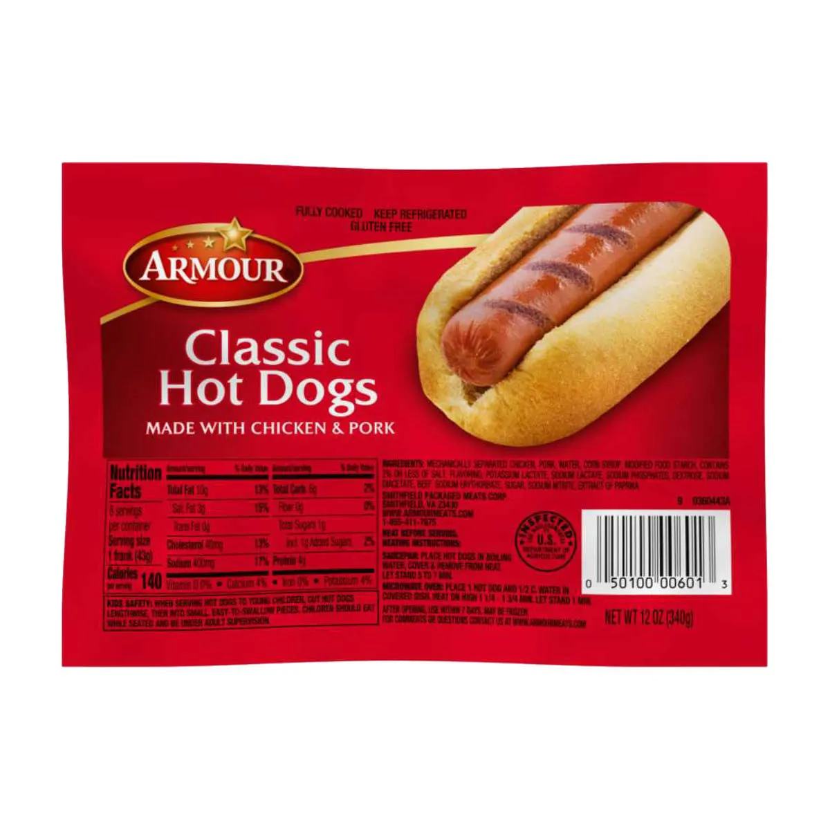 Armour Classic Hot Dogs, Chicken & Pork, 12 oz
