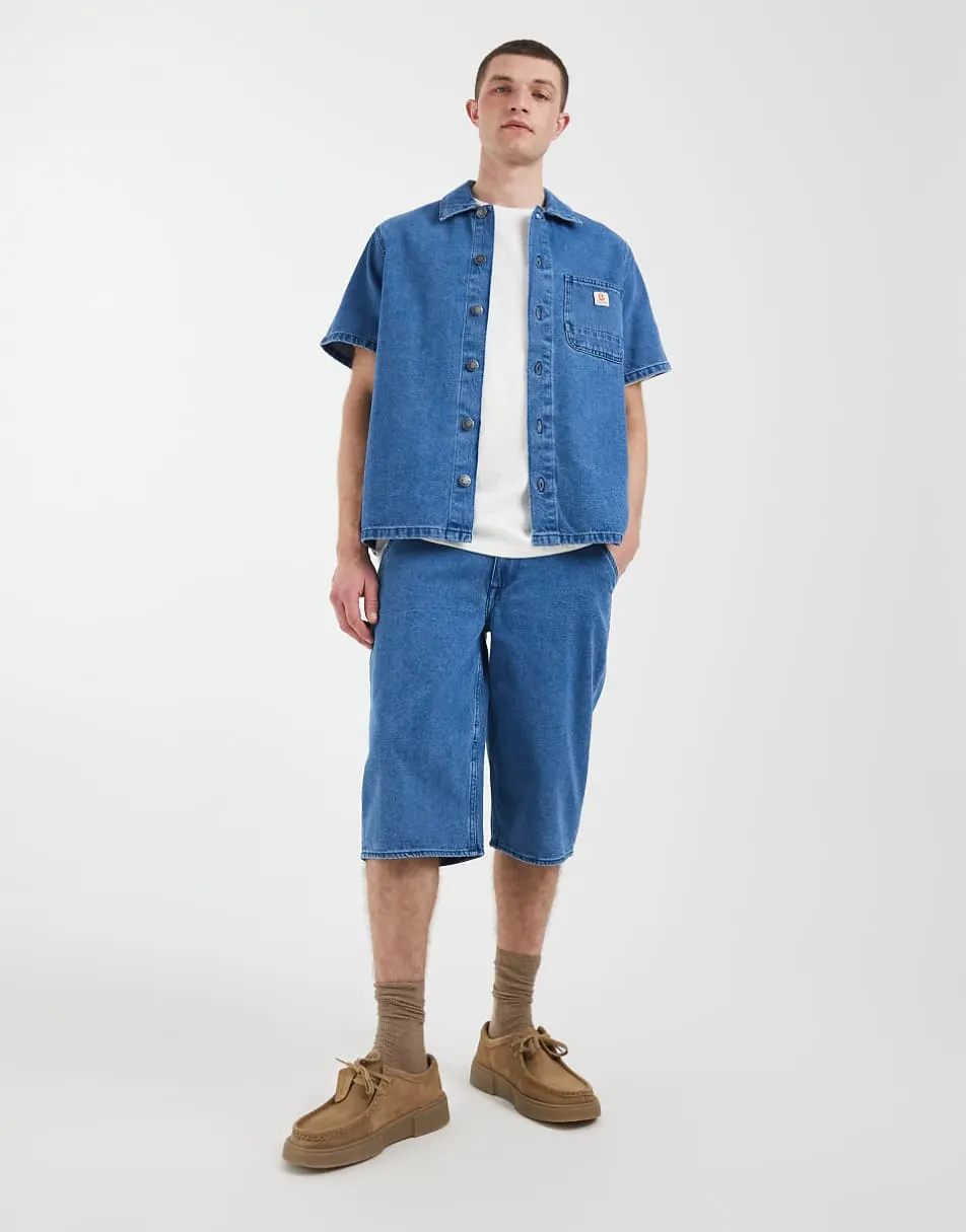 BLEND denim loose fit shorts co-ord in mid wash blue