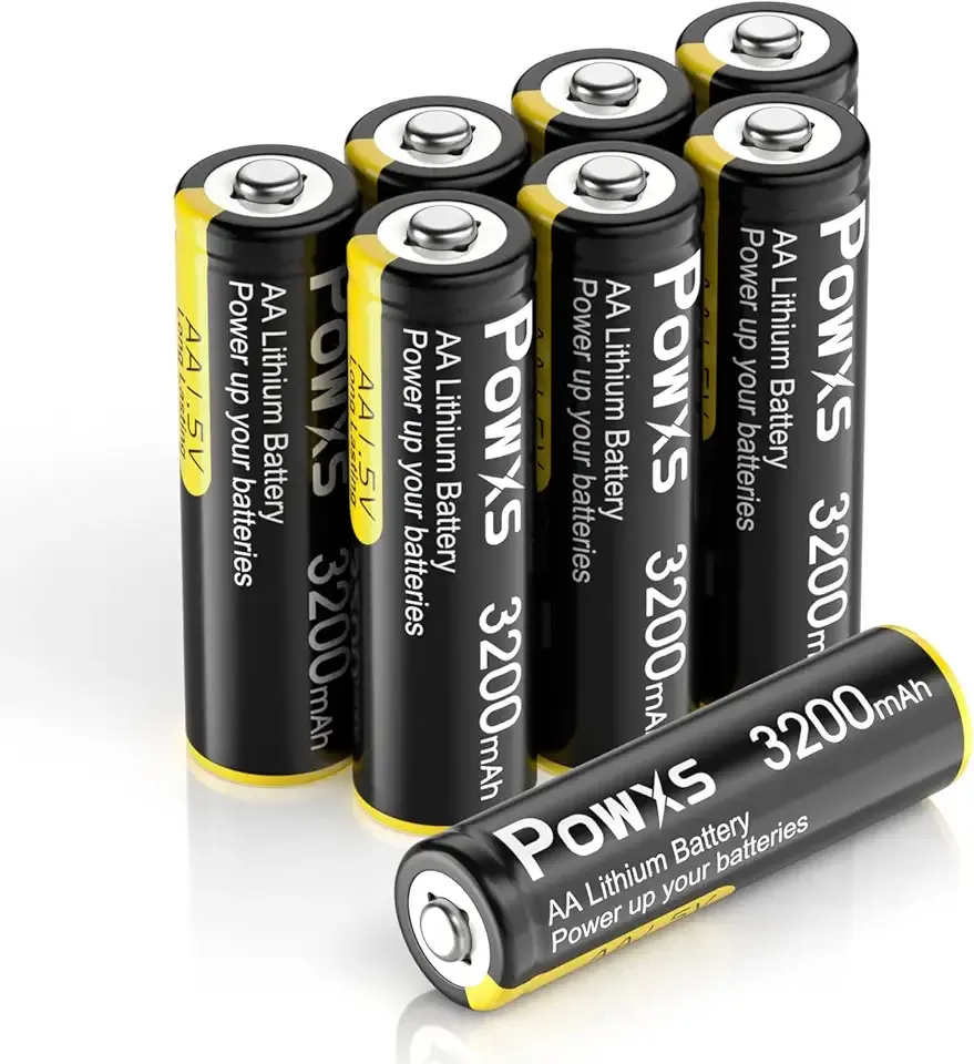 POWXS AA Lithium Batteries, 8Pack 1.5V Lithium Iron Double A Batteries 3200mAh Super Capacity for Blink Camera, Video Doorbell, Flashlight, Toys, Remote Control 【Non-Rechargeable】