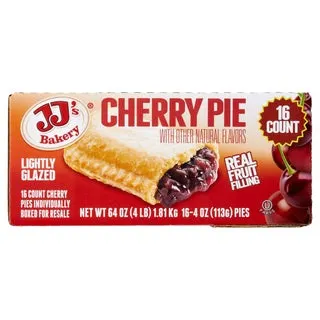 JJ's Bakery, Lightly Glazed Cherry Pie, 4 oz, 16-Count