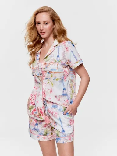 Paris Painted 100% Soft Cotton Relaxed Mid Short