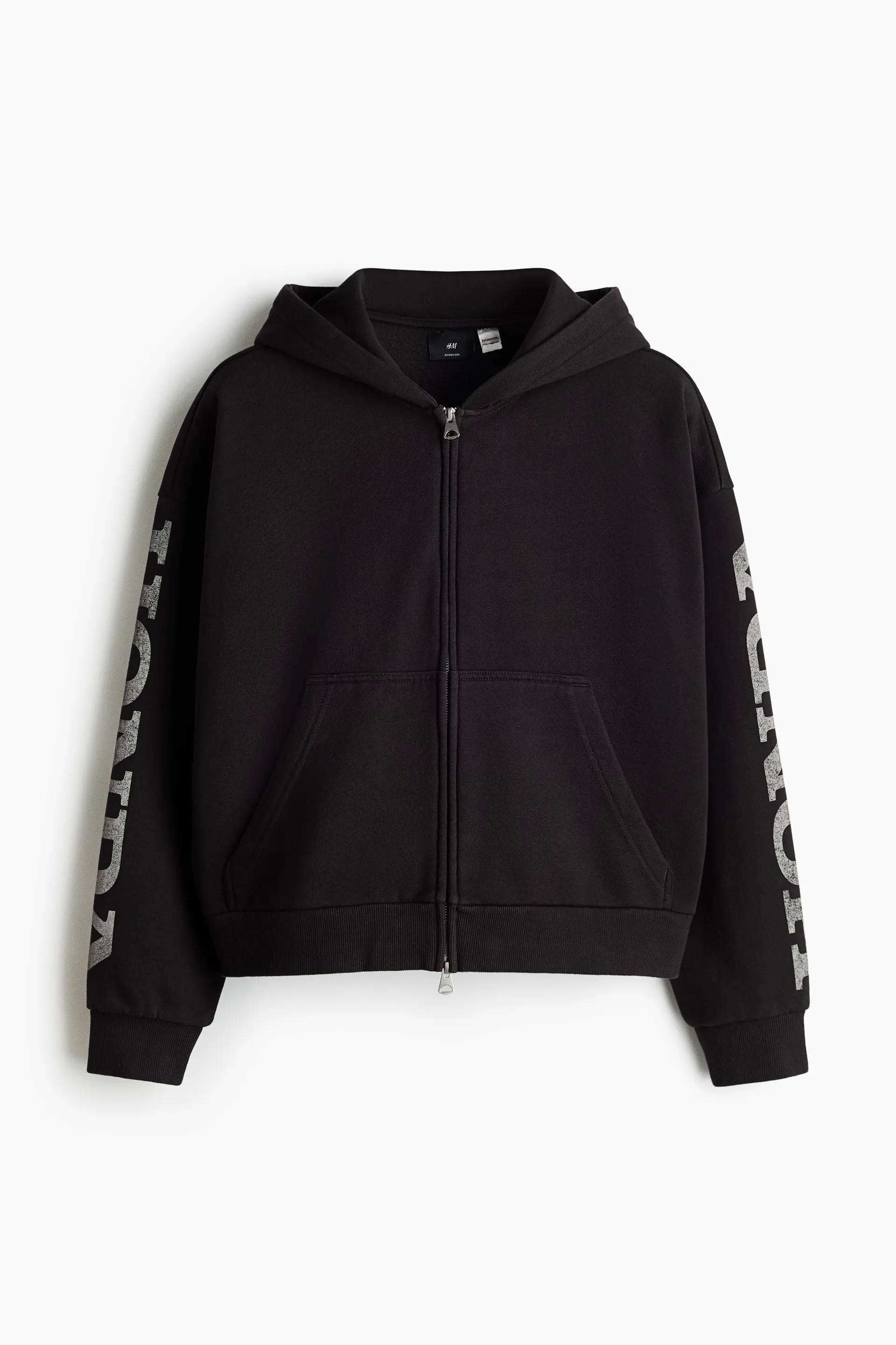 Sudadera Oversized Fit con diseño y zíper