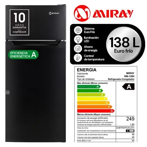 Refrigeradora Miray RM-138H Eurofrío 138L