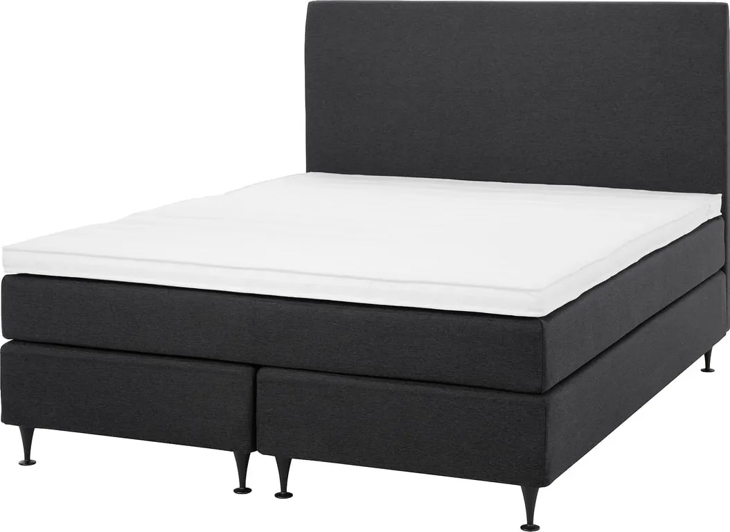 Odel® Eng kontinentalseng 160x200 Tekstil Dovre Kull, fast liggekomfort, inkludert Odel 23 overmadrass og sengeben