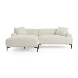 Brosa Seta 4 Seater Sofa with Chaise (Seashell White, Left Chaise)