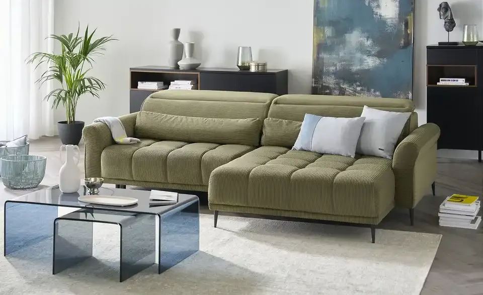Ecksofa mit elektrischer Sitztiefenverstellung Logan