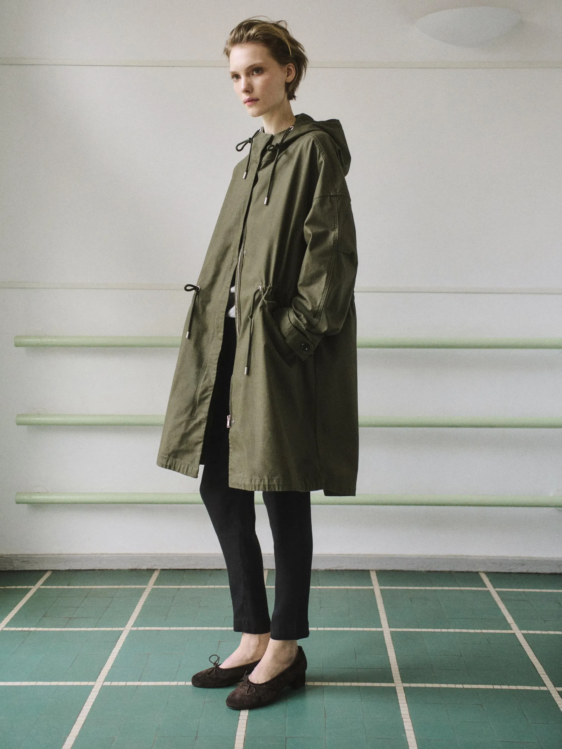 Dlouhá bavlněná parka