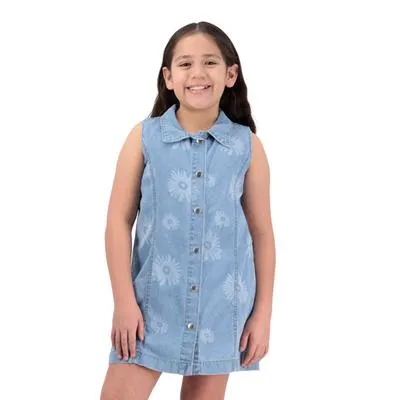 Vestido Fantastic Niña Tipo Mezclilla Cierre De Botones