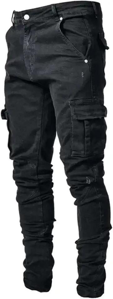 Men's Slim Fit Stretch Jeans Ripped Skinny Jeans for Men, Distressed Straight Leg Fashion Comfort Flex Waist Pants