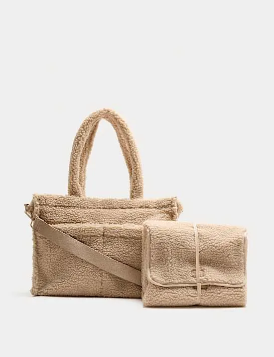 Wickeltaschen-Set aus Borg