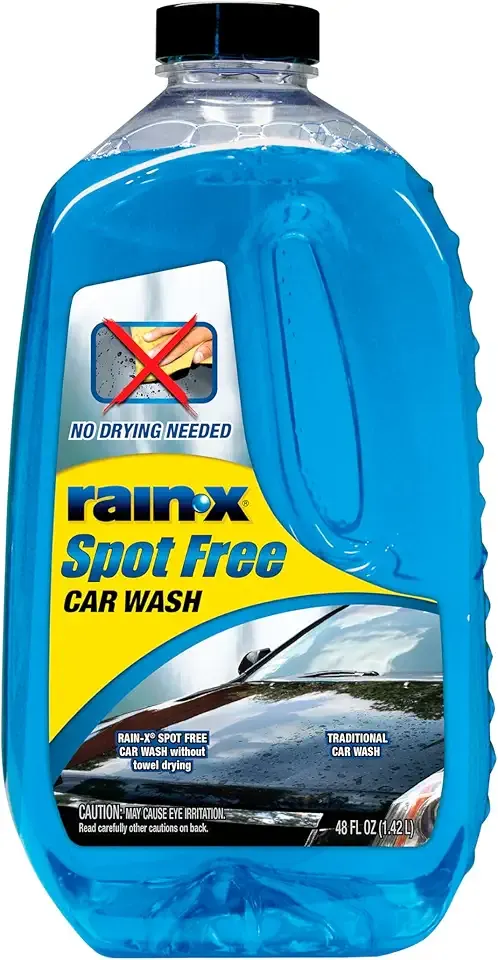 Rain-X 620073 - Car Wash Deep Cleaning, High Foam Soap Provides Spot Free Shine with No Towel Or Hand Drying Needed - Car soap for car cleaning and detailing 48 fl oz
