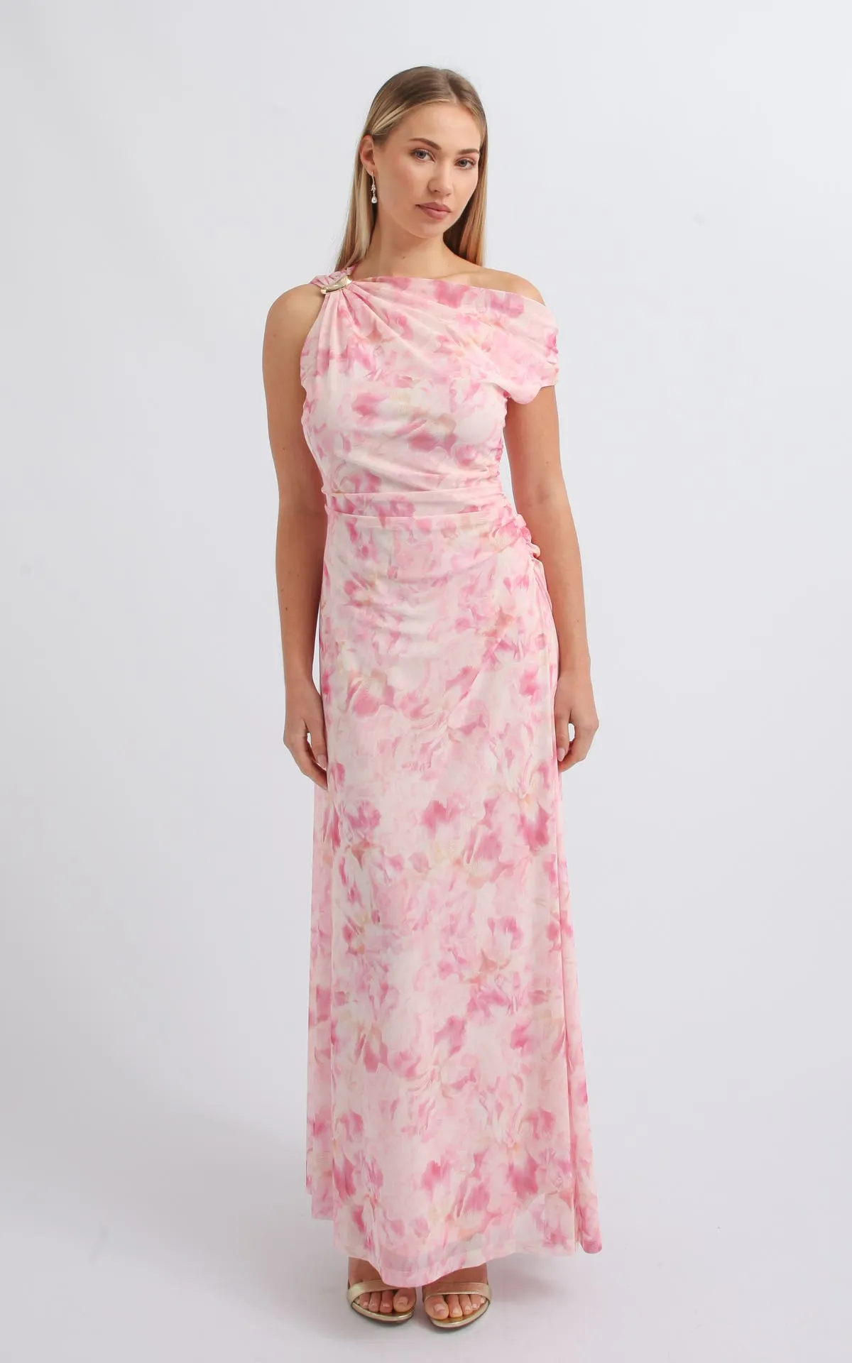 PTD Mesh Cold Shoulder Gown