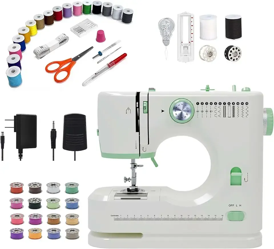 Small Sewing Machine for Beginners, Portable sewing Kit for Light Fabrics