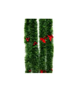 Green Chunky Berry Bows Tinsel 2.4m