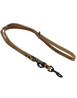 Adori Dresseerlijn Vetleder Met Print - Riem - 200x1.8 cm Olijfgroen