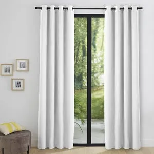 Lot de 2 rideaux occultant phonique et thermique doublé polaire "Arctique" Blanc