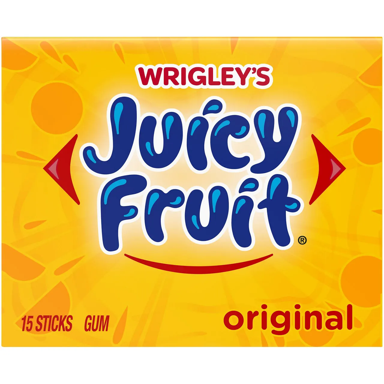 JUICY FRUIT Original Bubble Gum, Single Pack, 15 Stick