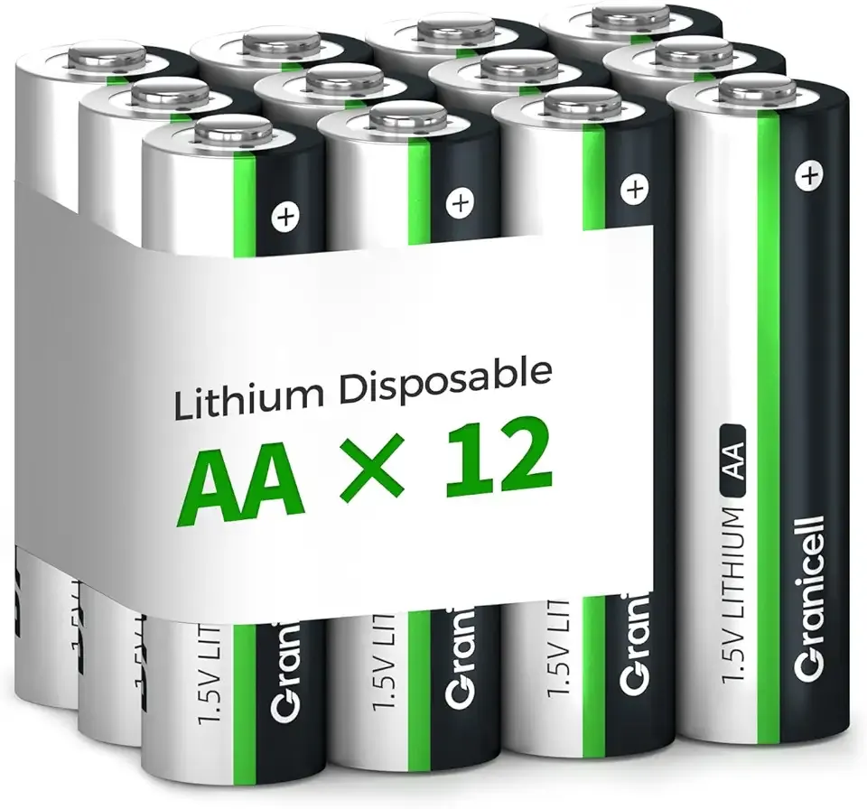 12-Pack Lithium AA Batteries | 1.5V for Blink Cameras, Smart Locks, Alarms & Tech Devices | 10-Year Life, Leak-Proof, Extreme-Temp Resistant (Non-Rechargeable)
