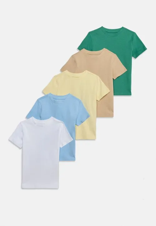 5 PACK - T-skjorter - green/blue/beige