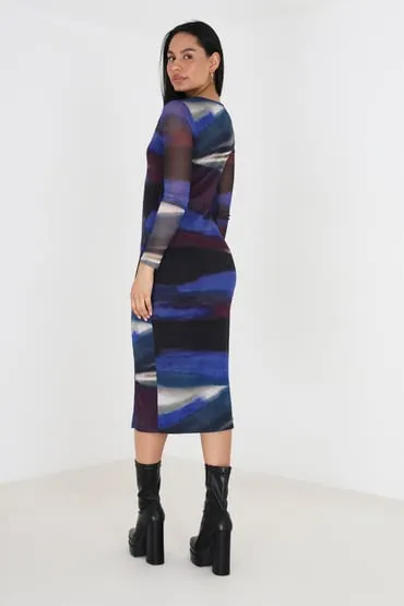 Vestido largo de malla