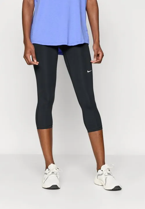 Nike Performance CROP - 3/4 sports trousers - black/white
