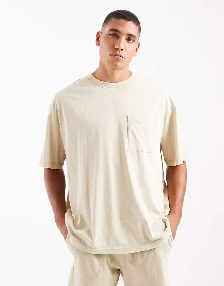 ONLY & SONS oversized lounge t-shirt in cream (part of a set)