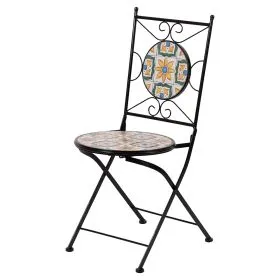 Sedia pieghevole in ferro e ceramica, Positano Esté