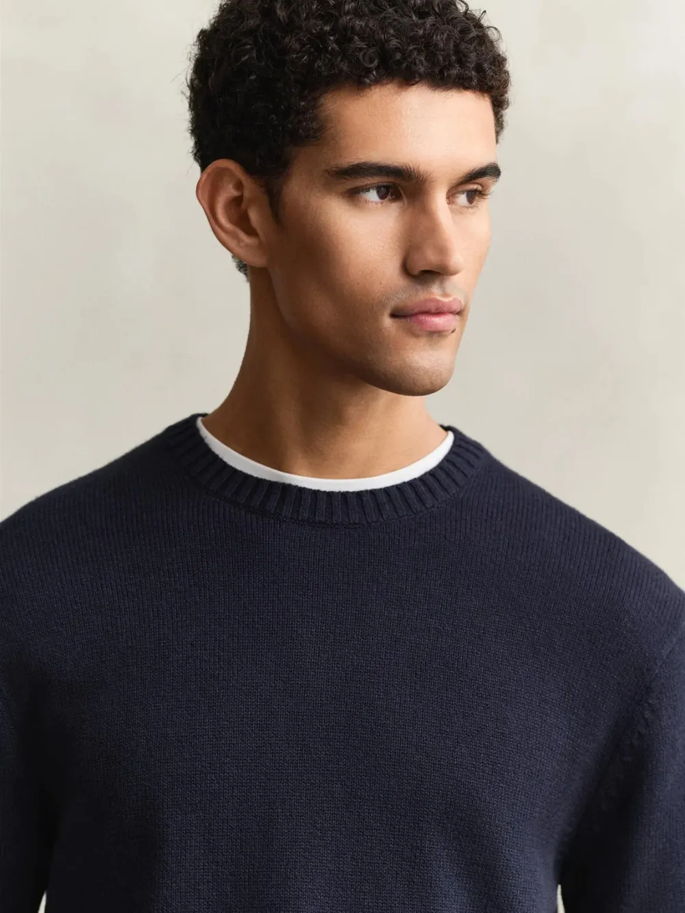 COTTON CASHMERE CREWNECK SWEATER