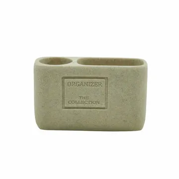 Bicchiere porta spazzolini da bagno 2 posti colore sabbia