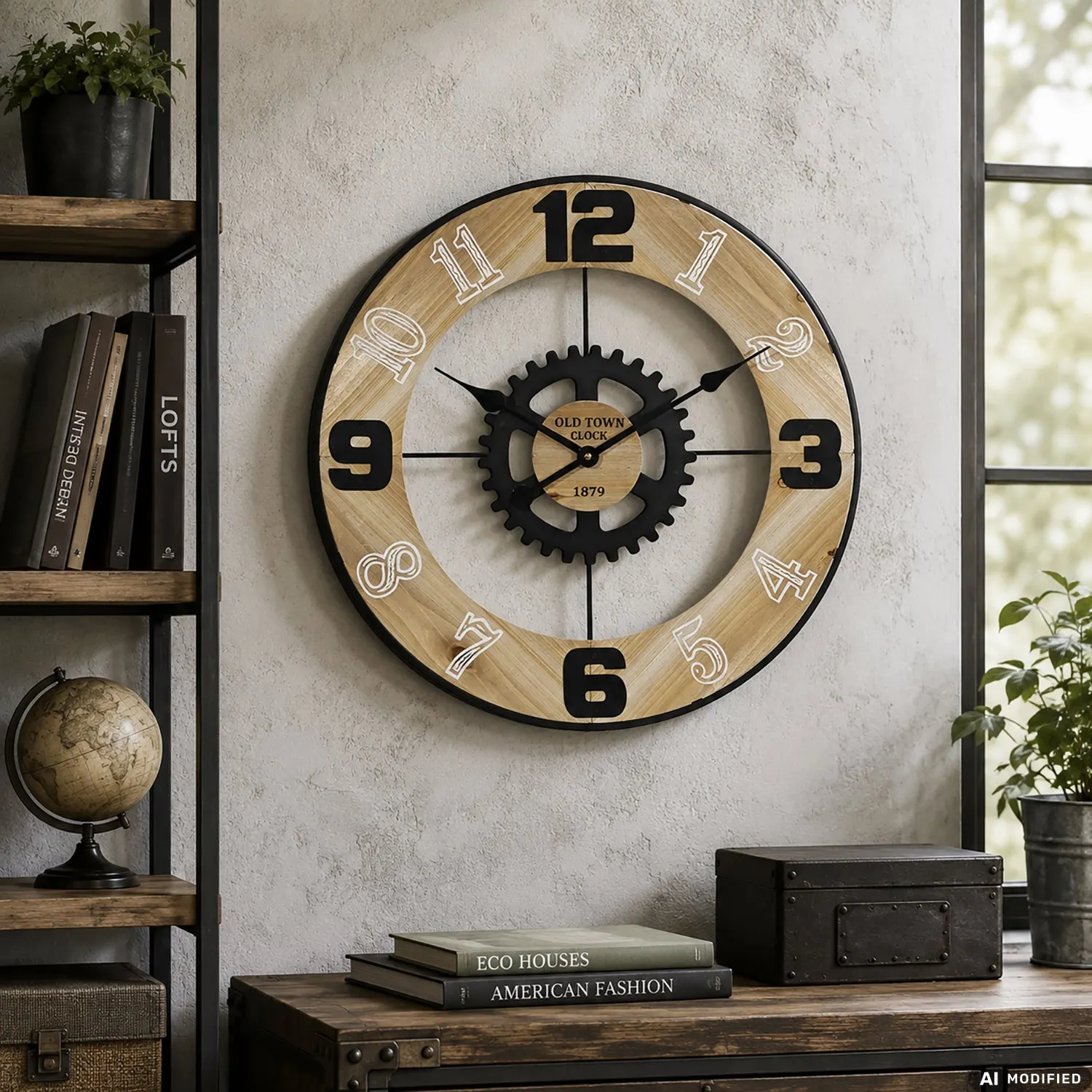 Orologio da Parete MDF e Metallo diametro 60 cm