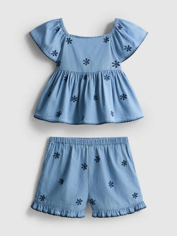 18 mois–9 ans | Ensemble chemisier et short en chambray