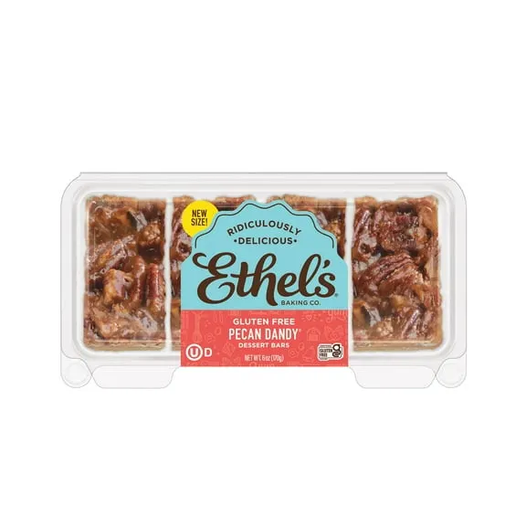 Ethel's Baking Co. Pecan Dandy Dessert Bar Tray, Shelf-Stable, Richly Baked & Pecan Crowned, 1.5 oz, 4 Count