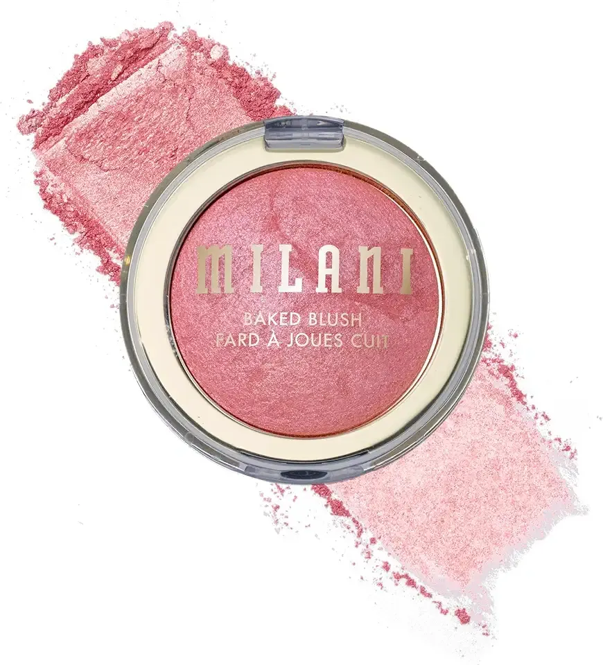 Milani Baked Blush, Updated Powder Blush for Cheeks, Cruelty Free Makeup - Shape, Contour & Highlight Face for a Shimmery or Matte Finish - Dolce Pink