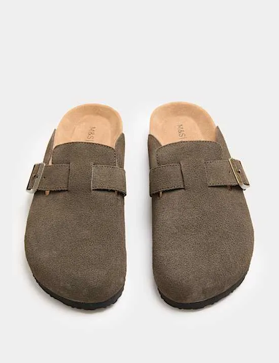 Wildleder-Pantoffeln mit Fußbett aus Kork
