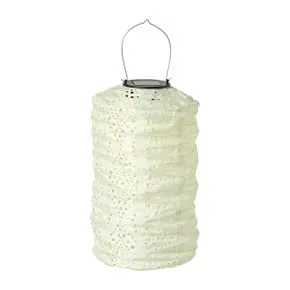 Solar barok lampion cilinder - groen - ø18x33 cm
