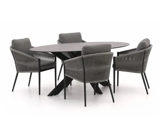 Bellagio Mineo/Furato ellips 200cm dining tuinset 5-delig