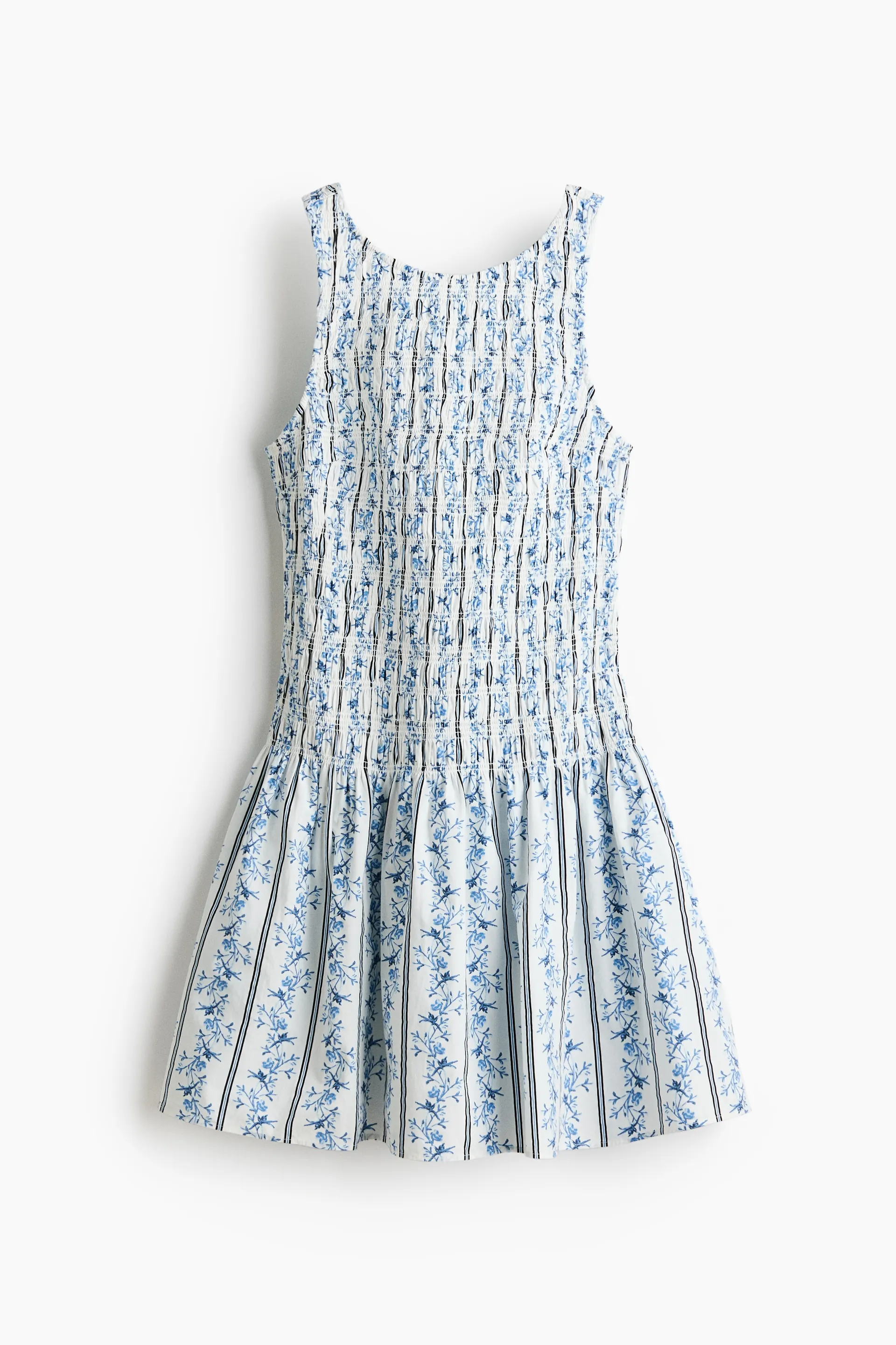 Vestido de algodón con punto smock